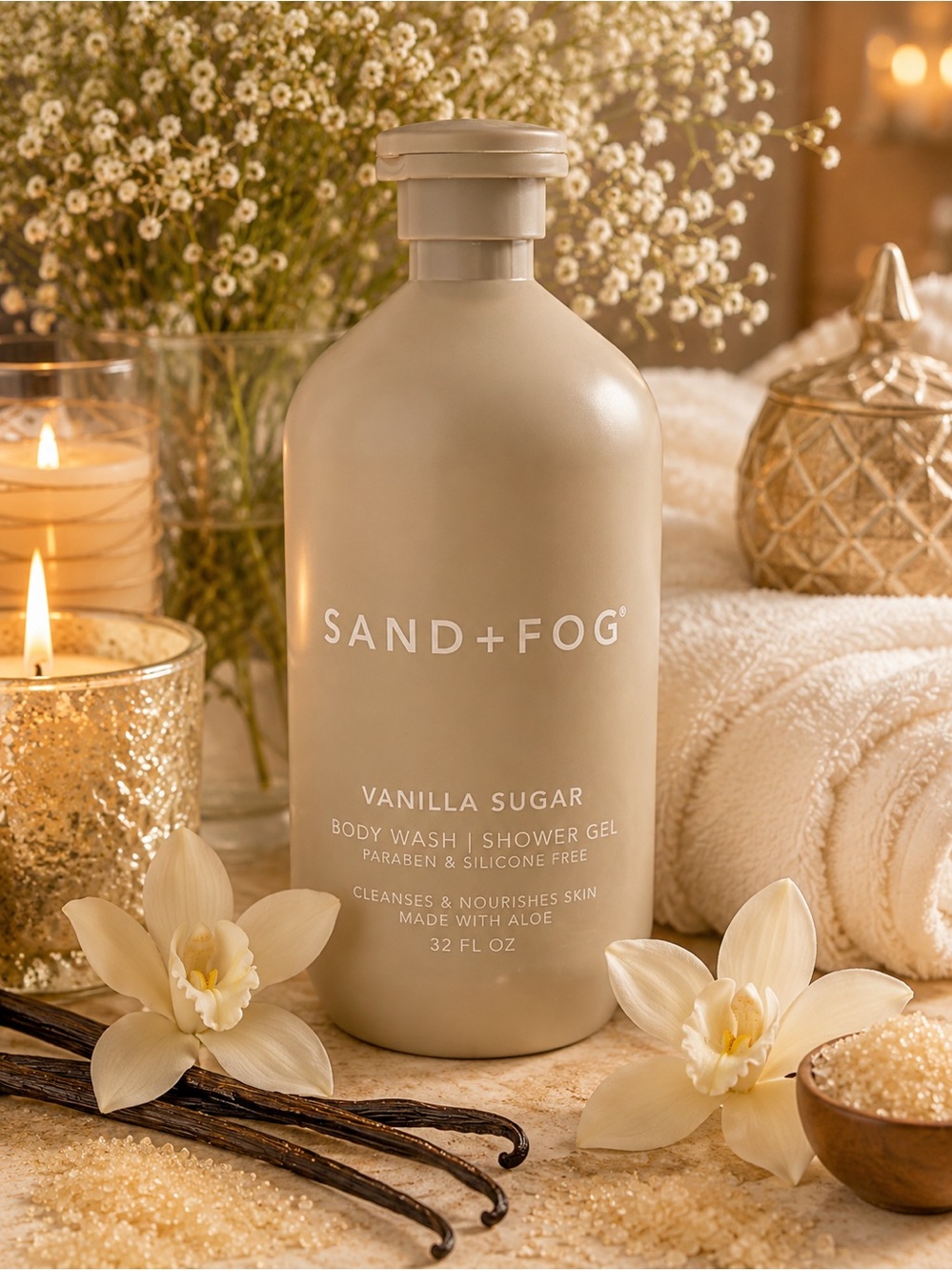 Sand + Fog 32 fl oz Vanilla Sugar Body Wash Shower Gel